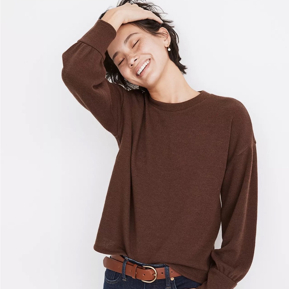 Madewell knit puff sleeve sweater